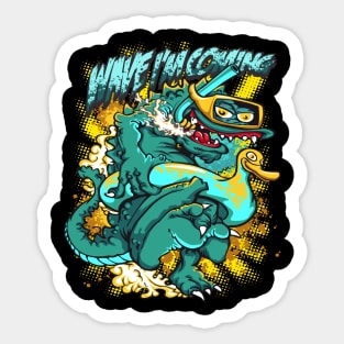 alligator with swimming gear Sticker